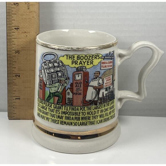 Vintage Boozer's Prayer Prince William Mug Cup Warrented 22K Gold Trim Fun READ - Picture 12 of 12